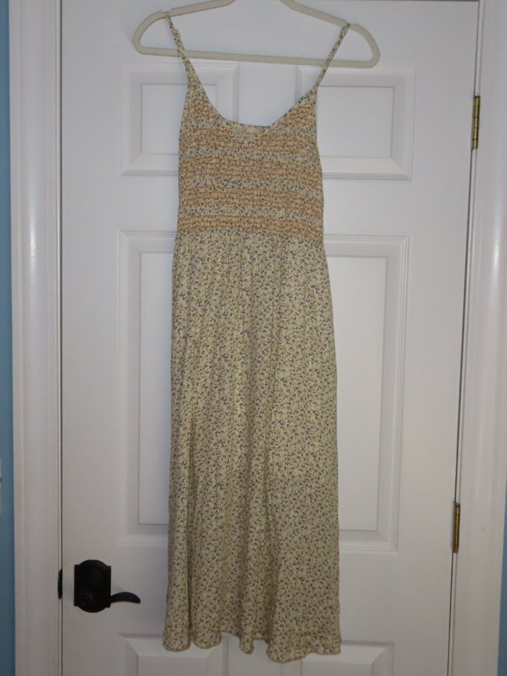 Hem & Thread Midi Dress Floral Spaghetti Straps Smocked Cottagecore Praire Med